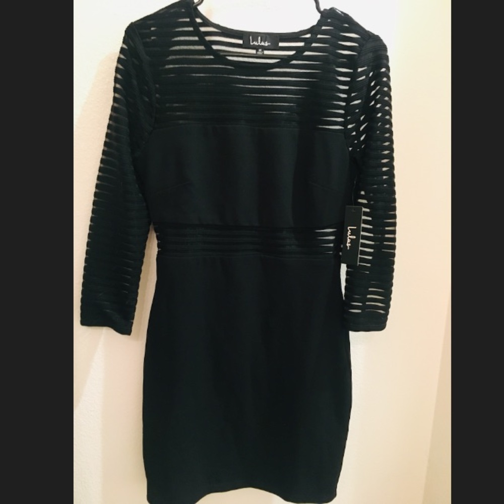 Mesh Black Bodycon Dress - Picture 4 of 4